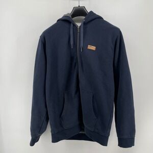 LL Bean Sherpa Lined Zip Hoodie Men's Medium Tall  Navy Blue Sweatshirt 512268